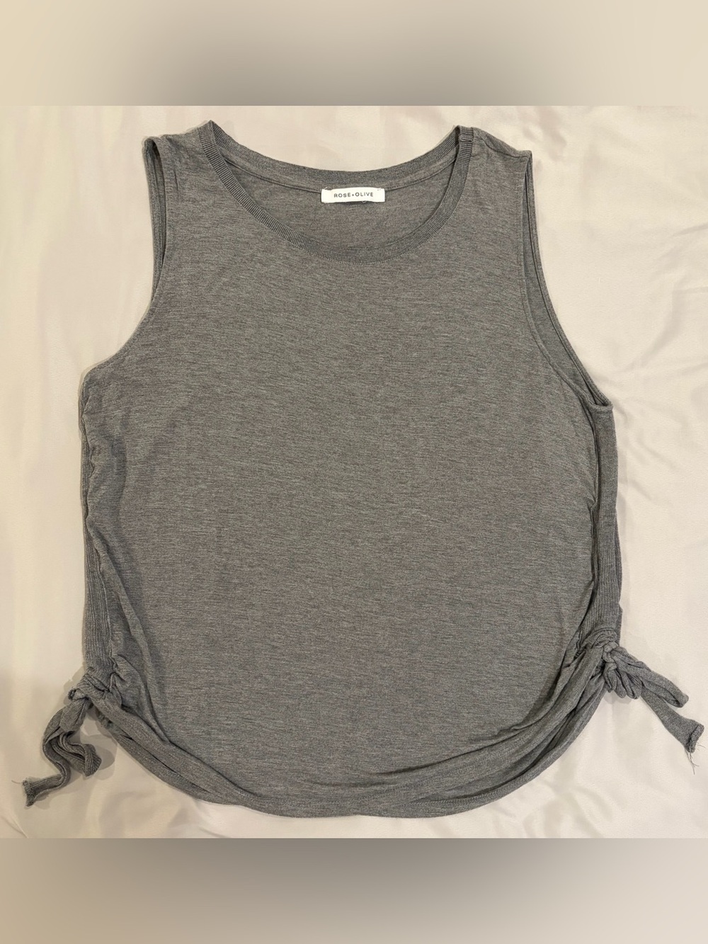 Rose & Olive Gray Sleeveless Side-Knot Tank